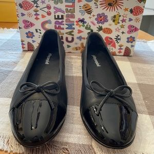 Jeffrey Campbell Arabesque Flat Black w/ Black Patent